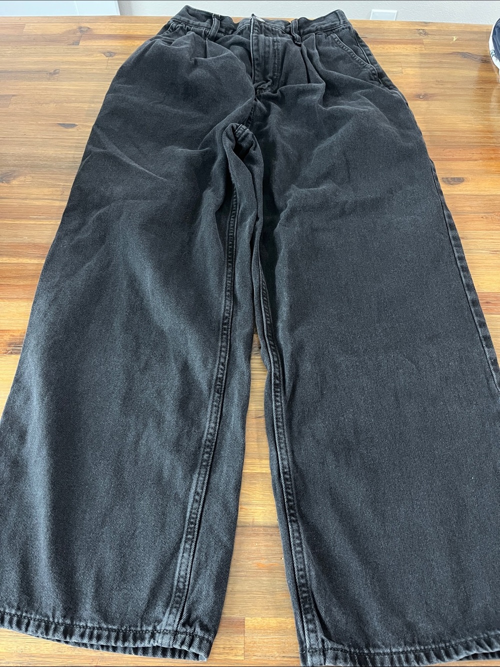 GU Girls Elastic Waist Wide Leg Black Jeans Size 160 XL